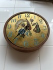 Vintage Mid-century Modern Wall Clock   Enamel   Walnut - Robert F  Wuersch  