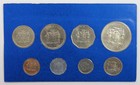 1975 Jamaica Uncirculated Coins In Carboard Holder - 8-coin Set