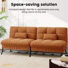 72  Modern Contemporary Futon Sofa Bed Orange 3-in-1 Adjustable Backrest Couch