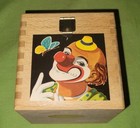 Vintage Antique Hermann Eichhorn Celluloid Clown Jack In The Box Wood Germany