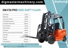 Side Shift 2 Ton Rated Capacity Electric Forklift Lifter Lift Truck Usa Stock