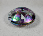 Vintage 1986 Paperweight Signed  the Glass Eye  Mh Iridescent Purple White Green