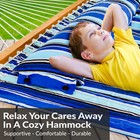 Large Quilted Fabric Hammock With Spreader Bar And Pillow - Beach By Sunnydaze