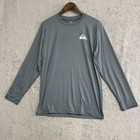 Nwot Quiksilver Youths Xl Long Sleeve Rash Guard Shirt Gray Crew Neck