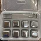 8x Stainless Steel Ice Cubes Chilling Stone Rock Reusable For Whiskey Wine Drink