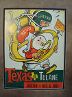 Vintage Texas Longhorns Football Poster  Framed  texas Vs Tulane   1962 Austin