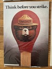 5 Vintage Smokey Bear Cardboard Poster Sign Lot 1970   89 84 81 83  Original