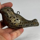 Rare Antique Brass Bronze Bird Figurine Intricate Handmade Pierced Openwork 12cm