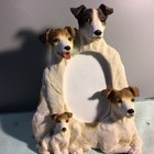 Jack Russell Terrier Picture Frame Tabletop Stand  Molded  Oval 3 5 X 5  3-d