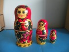 Nesting Dolls Set 3 Russian Matryoshka Traditional Babushka Wooden Stacking C6