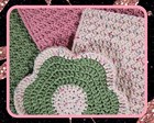      Set Of 4 Handmade Crocheted Cotton Dish wash Cloths     