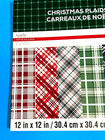 Recollections  12 x12   Paper  Pad    Christmas  Plaids    24 Cardstock Sheets