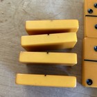 Vintage Set Of Thick Butterscotch Bakelite Catalin Crisloid Double Six Dominoes