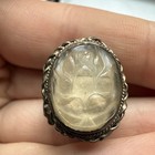 Antique China Export Copper Stone Quartz Carved Ring 6 5g Size 6