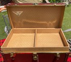 Rare Vintage Skyway Tweed Steamer Trunk Chest With 2 Keys Mid Century Modern