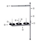 3 Spools Thread Stand For Juki Mo-6804s Mo-6704s Lh-3588 Ddl-8700 Ddl-5550