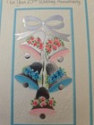 Vtg Greeting Card - 25th Silver Anniversary - Bells - Used 1965