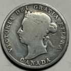          1891 Canada 25 Cents Silver Coin     Circulated Det  Cleaned      Key Date 