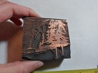 Vintage Letterpress Printing Block House In The Woods Trees