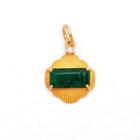 Real Zambian Emerald Charm Pendant  diamond Women Pendant  18k Solid Gold Charm
