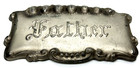 Antique Funeral Coffin Casket Silverplate Plaque  father  4 5  X Just Under 8 