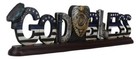 Men In Blue Police Officer God Bless Cop Badge Gun Baton Hat Word Art Figurine