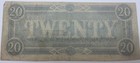 1864  20 Dollar Obsolete Note Confederate States Of America Richmond Currency