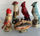 Vintage Jim Beam Decanters Mixed Lot cardinals And Raibow Trout Decanters empty