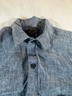 Mark Anthony Button Down Slim Fit Mens Long Sleeve Blue Dress Shirt Size Large