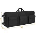 Rolling 61 Keys Electric Piano Keyboard Gig Bag With Wheels And Adjustable St   