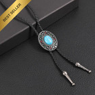 Eohak Western Cowboy Leather Bolo Tie Rodeo Necktie For Men Women