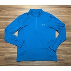 Mountain Hardwear Mens Blue 1 4 Zip Base Layer Performance Pullover Sz L