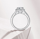 Silver Square Pave Cubic Zirconia Engagement Wedding Adjustable Ring R24