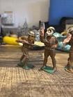Vintage Barclay Manoil Dimestore Figure  Cast Metal Toy Soldiers Gas Mask Lot