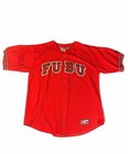 Vintage Fubu Red Baseball Jersey Y2k Streetwear Hip Hop Size Xl