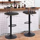 Bar Stools Pack Of 2 Pu Leather Counter Height Adjustable Swivel Chair Armless
