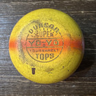 Duncan Super Yo Yo Tournament Tops Wooden Lot Of 3 Yellow And Red 50-60s Vintage