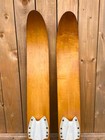 Vintage Set Of Wooden 59  Long Waterskis Water Skis Great Patina