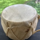 Native American Handmade Double Sided Drum stretched Animal Rawhide W Tree Wood