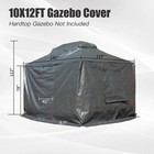 Domi 10 x12  Universal Winter Gazebo Cover W sidewalls And Mesh Windows black 