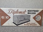 Rare Vtg White Mcm Atomic Starburst Mailbox Diplomat Dp1 Jumbo Nos Original Box