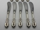 Lot Of 9 Wallace Sterling Silver Rose Point Butter Knife Knives Flatware 6 