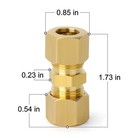 5pcs Compression Union Connectors 1 2 Inch Od X 1 2 Inch Od Brass Tube Fitting