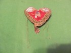 Antique vintage Heart Shaped Beaded Pin Cushion