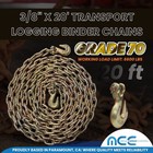 1 Pack Heavy Duty G70 3 8  X 20  Transport Binder Chain W  Grab Hooks 6600 Lbs