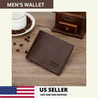 Mens Genuine Leather Bifold Wallet Credit id Card Holder Slim Purse Black  Brown