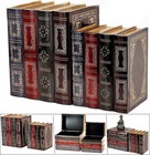 Vintage Wooden Book Box Set Of 2 - Antique Style Bookends With Hidden Storage  H
