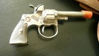 Vintage Hubley Hub 6  Toy Gun 45 Colt  Diecast With Belt And Holster   Bullets