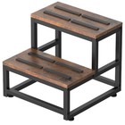 Liantral 2-step Stool Rustic Brown Wood Steel 500 Lbs Capacity