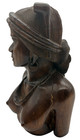 Vintage African Woman Bust Hand Carved Wood Sculpture 12  Tribal Statue
